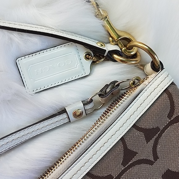 *COACH* Classic Large Tote Bag, White, Beige, Gold - Picture 3 of 8